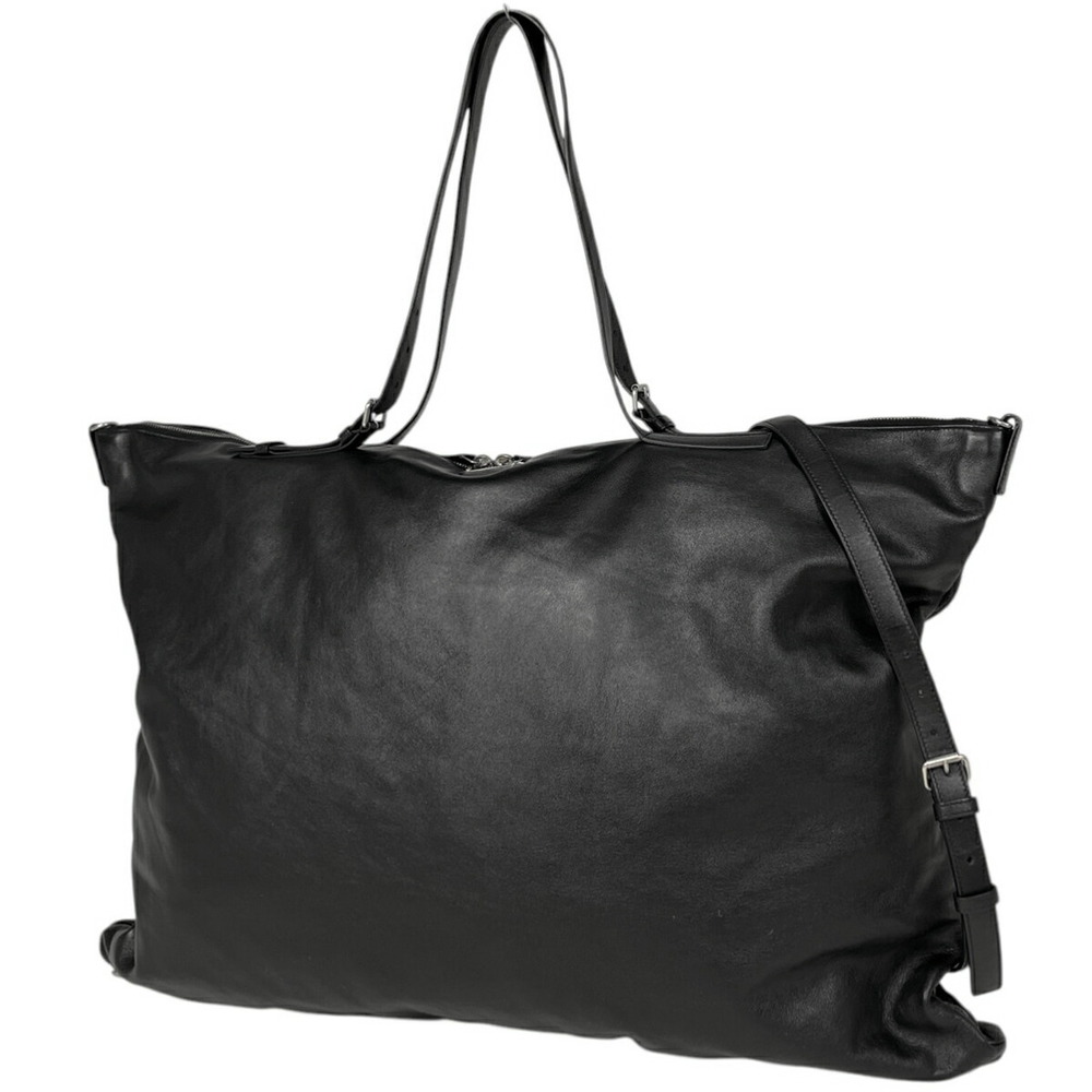 Saint Laurent logo tote bag shoulder leather black